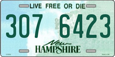 NH license plate 3076423
