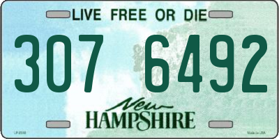 NH license plate 3076492