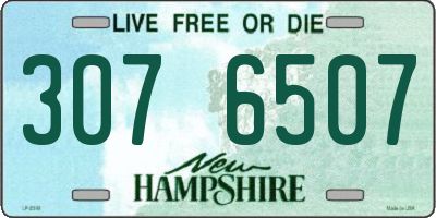 NH license plate 3076507