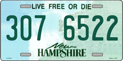 NH license plate 3076522