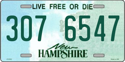 NH license plate 3076547
