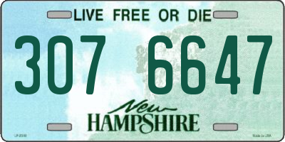 NH license plate 3076647