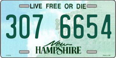 NH license plate 3076654