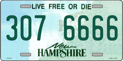 NH license plate 3076666