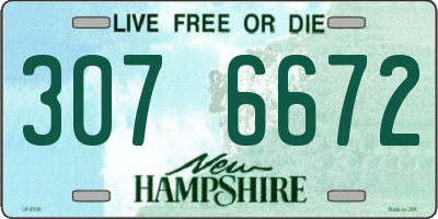 NH license plate 3076672