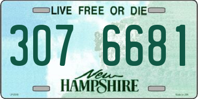 NH license plate 3076681