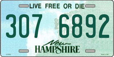 NH license plate 3076892