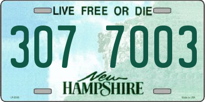 NH license plate 3077003