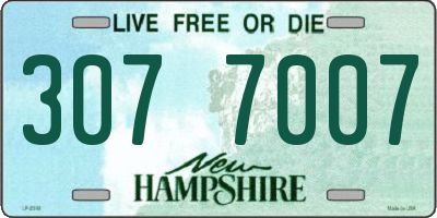 NH license plate 3077007