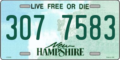 NH license plate 3077583