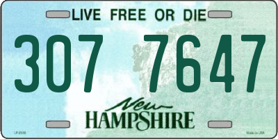 NH license plate 3077647