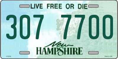 NH license plate 3077700
