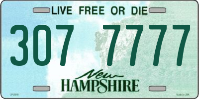 NH license plate 3077777