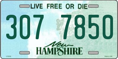 NH license plate 3077850