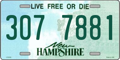 NH license plate 3077881