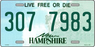 NH license plate 3077983