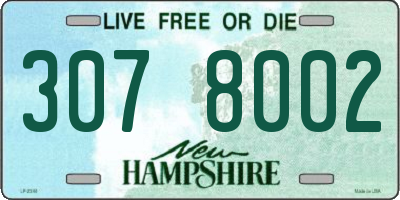 NH license plate 3078002