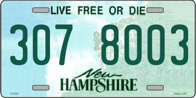 NH license plate 3078003