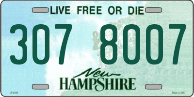 NH license plate 3078007