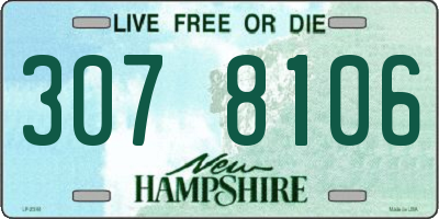 NH license plate 3078106