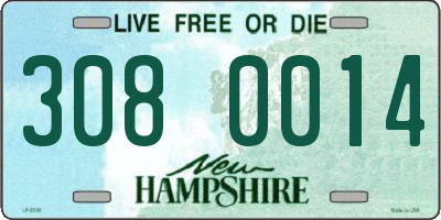 NH license plate 3080014