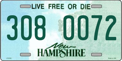 NH license plate 3080072