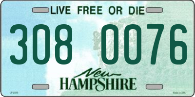 NH license plate 3080076