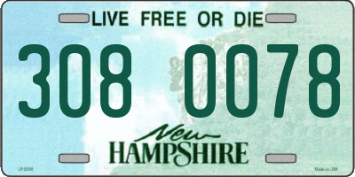 NH license plate 3080078