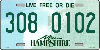 NH license plate 3080102