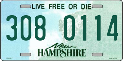 NH license plate 3080114