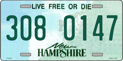 NH license plate 3080147