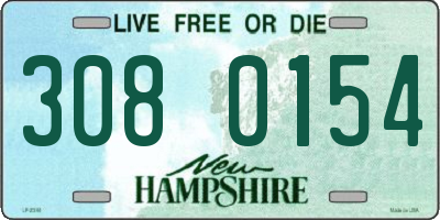 NH license plate 3080154