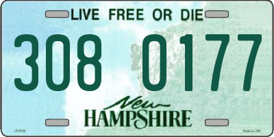 NH license plate 3080177