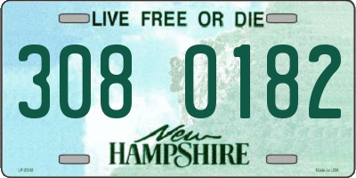 NH license plate 3080182