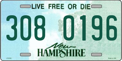 NH license plate 3080196