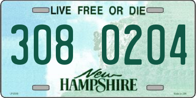 NH license plate 3080204