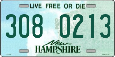 NH license plate 3080213