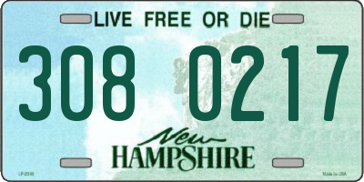 NH license plate 3080217
