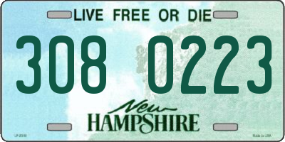 NH license plate 3080223