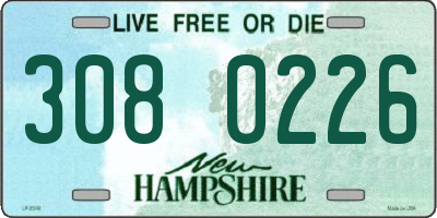 NH license plate 3080226