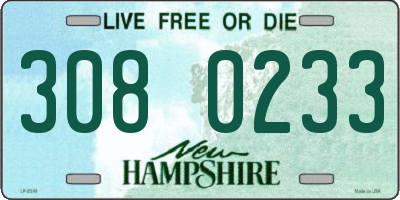 NH license plate 3080233