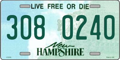 NH license plate 3080240