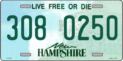 NH license plate 3080250
