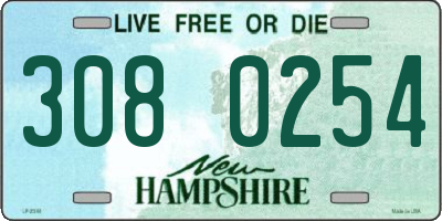 NH license plate 3080254