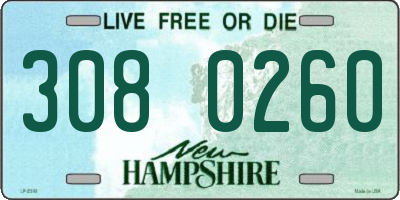 NH license plate 3080260