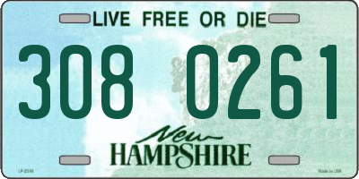NH license plate 3080261