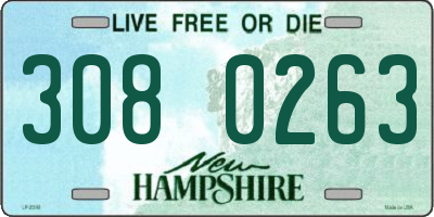 NH license plate 3080263