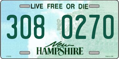 NH license plate 3080270