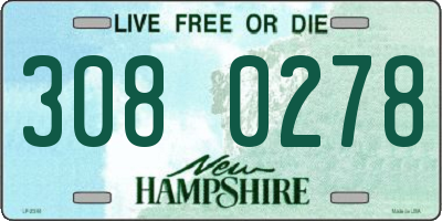 NH license plate 3080278