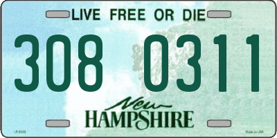 NH license plate 3080311